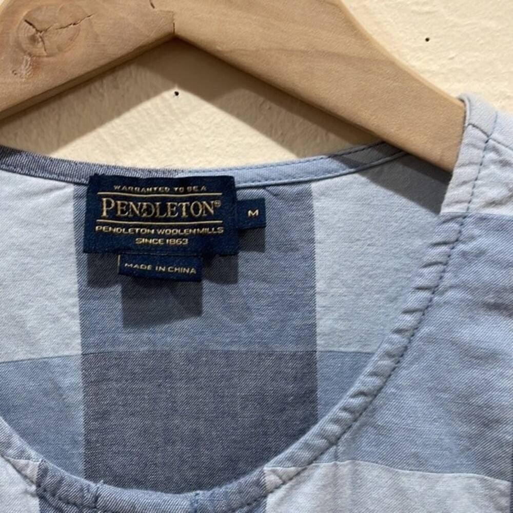 Vintage Pendleton Patchwork Cotton Chambray Blous… - image 4